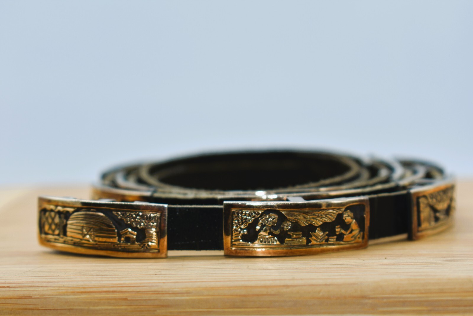 Tillie Jon Navajo 14 K Yellow Gold & Sterling Silver Storyteller Hat Band