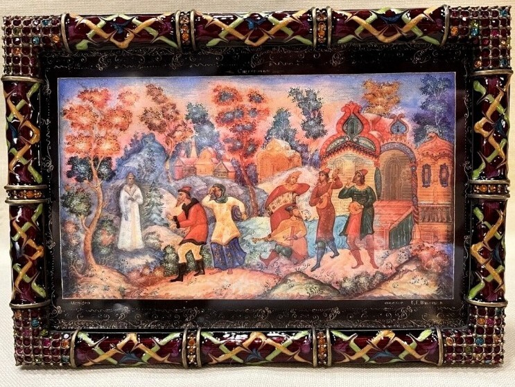 Jay Strongwater Picture Frame Hand Enameled w/ Swarovski Crystals for 6 Jay Strongwater Picture Frame Hand Enameled w/ Swarovski Crystals for 6