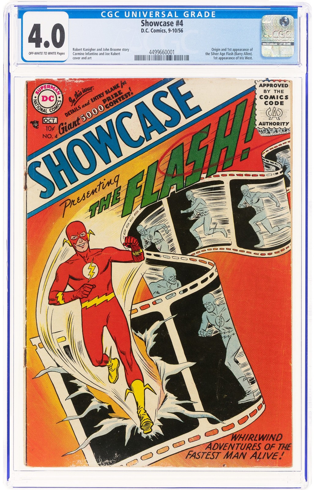 Showcase #4 CGC 4.0🔥1st Silver Age Flash🔥Grail 1956 Barry Allen R11 441 cm