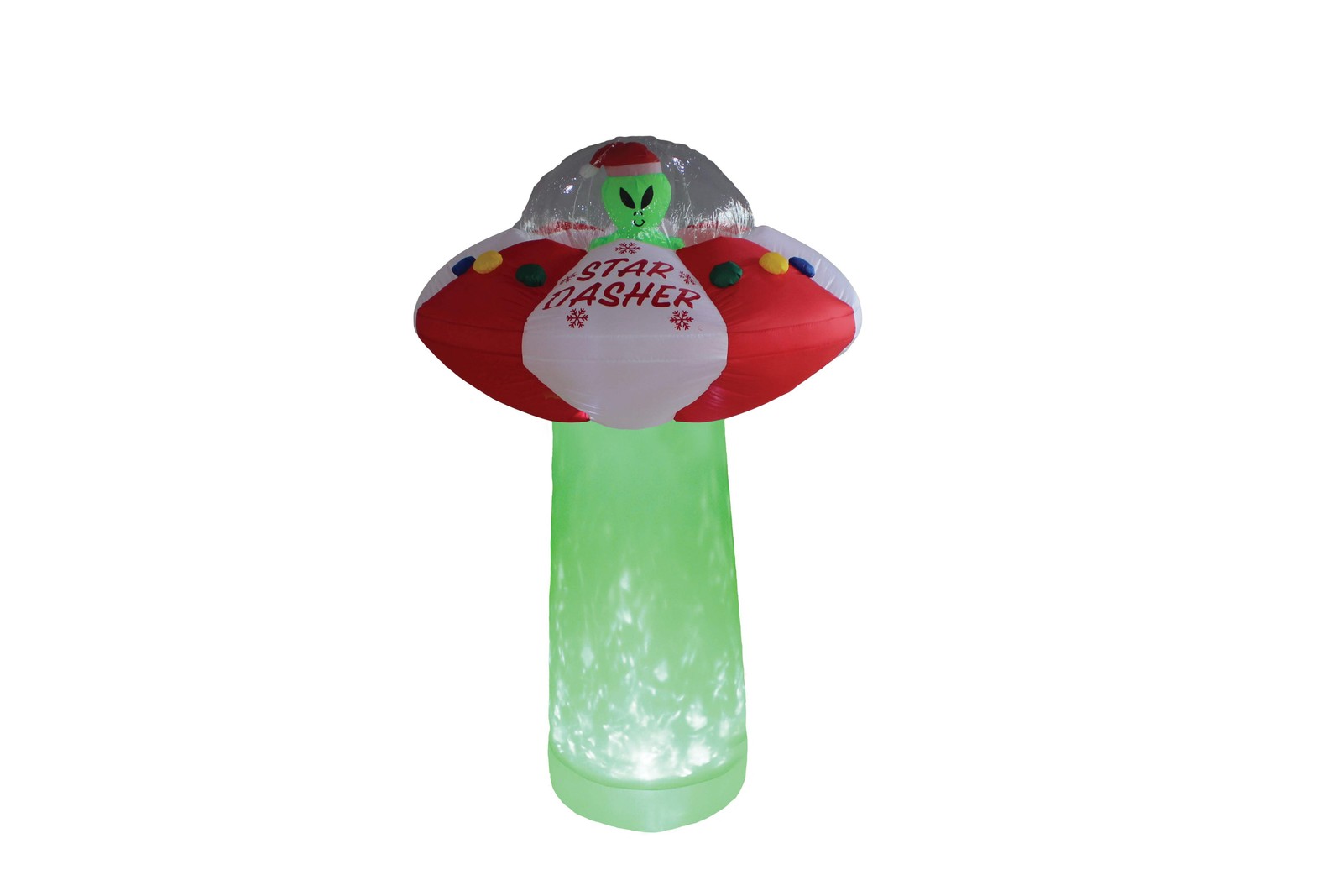 A Holiday Company 7ft Tall Star Dasher UFO with Green Shimmer Light, 7 ft Tall,