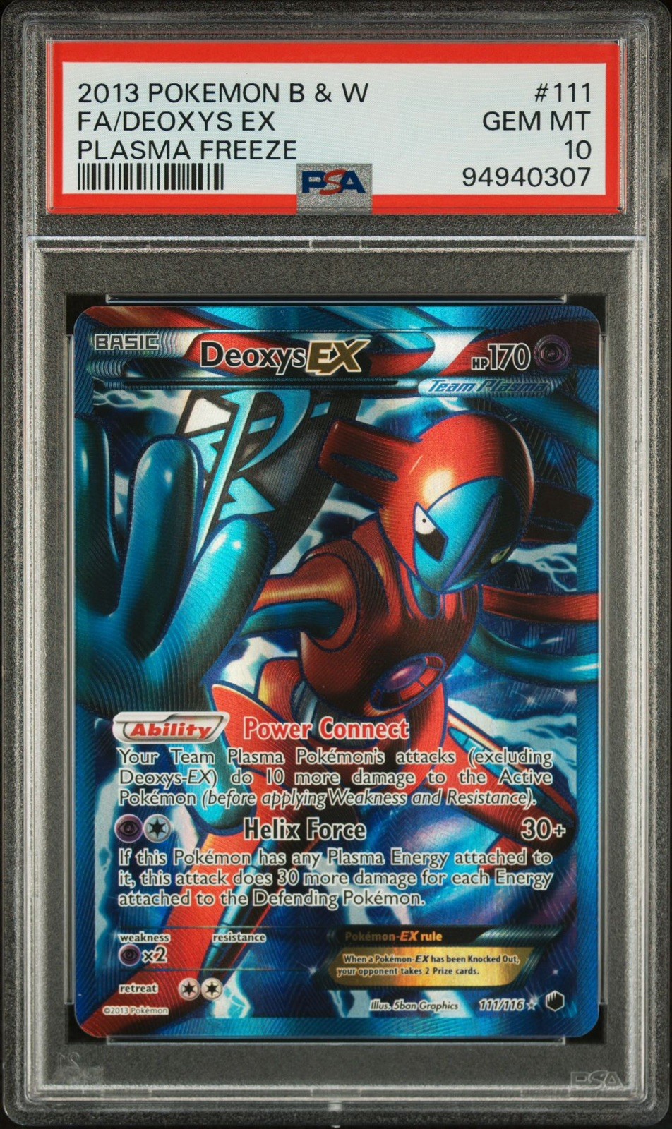 PSA 10 DEOXYS EX 111/116 | Plasma Freeze Full Art Pokemon Card pop 34 