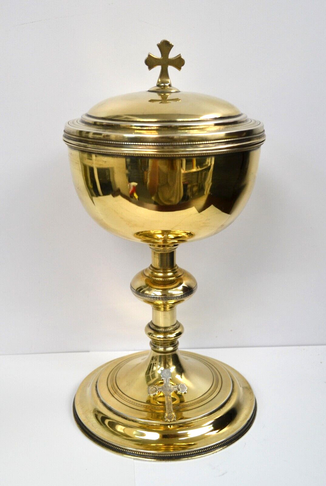 Older Antique Sterling Silver Ciborium, Large Capacity Cup, 10 3/4 Older Antique Sterling Silver Ciborium, Large Capacity Cup, 10 3/4