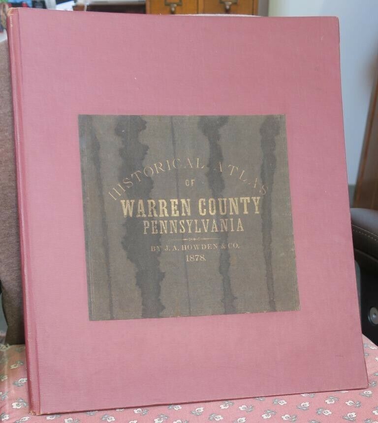 Howden & Odbert's Atlas of Warren County PA 1878 1st ed,hand-colored maps,Lithos