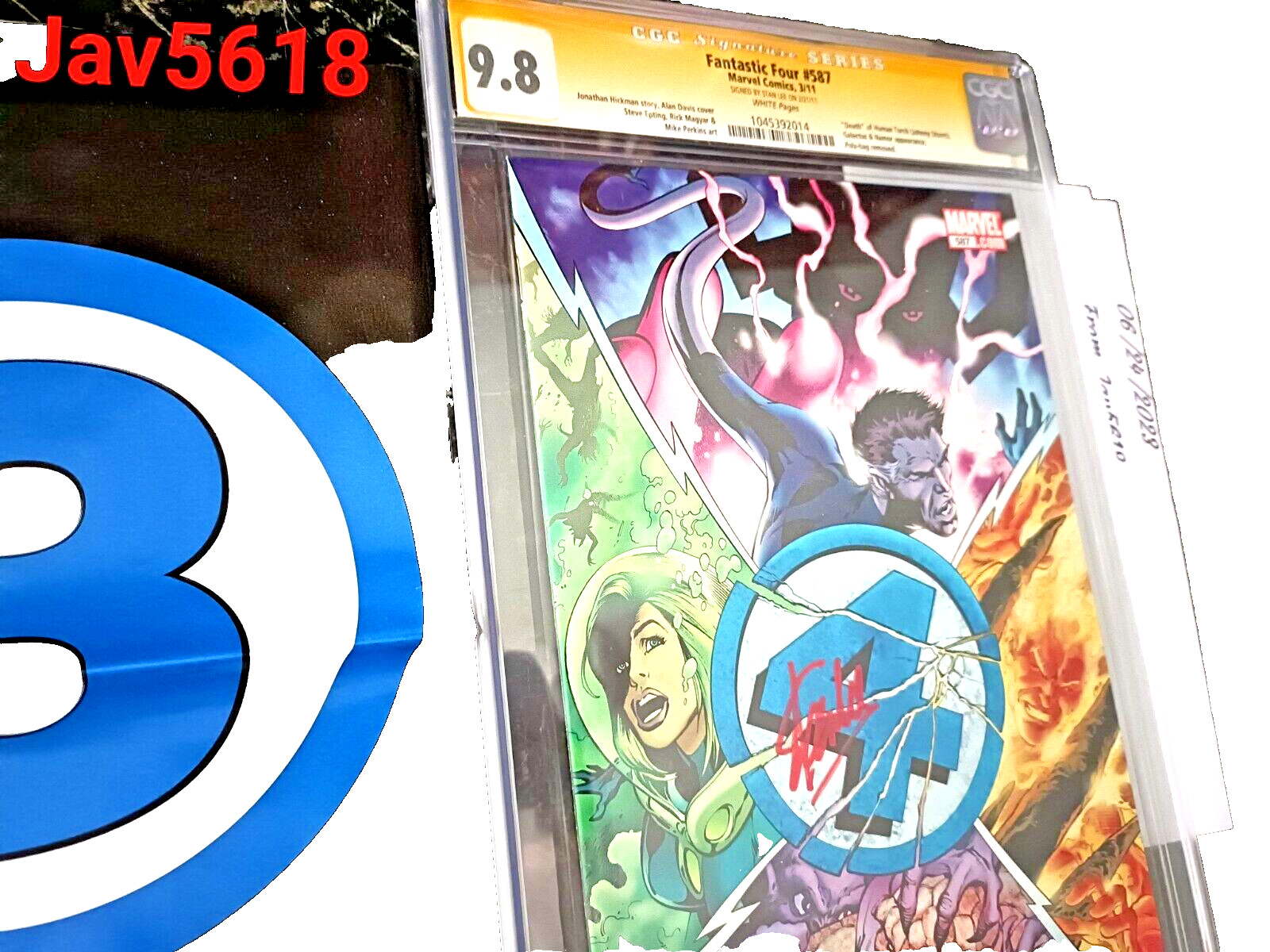 FANTASTIC FOUR 587 CGC 9.8 SS. STAN LEE,MARVEL DEATH JOHNNY STORM FF 1 COMIC🕷🦸