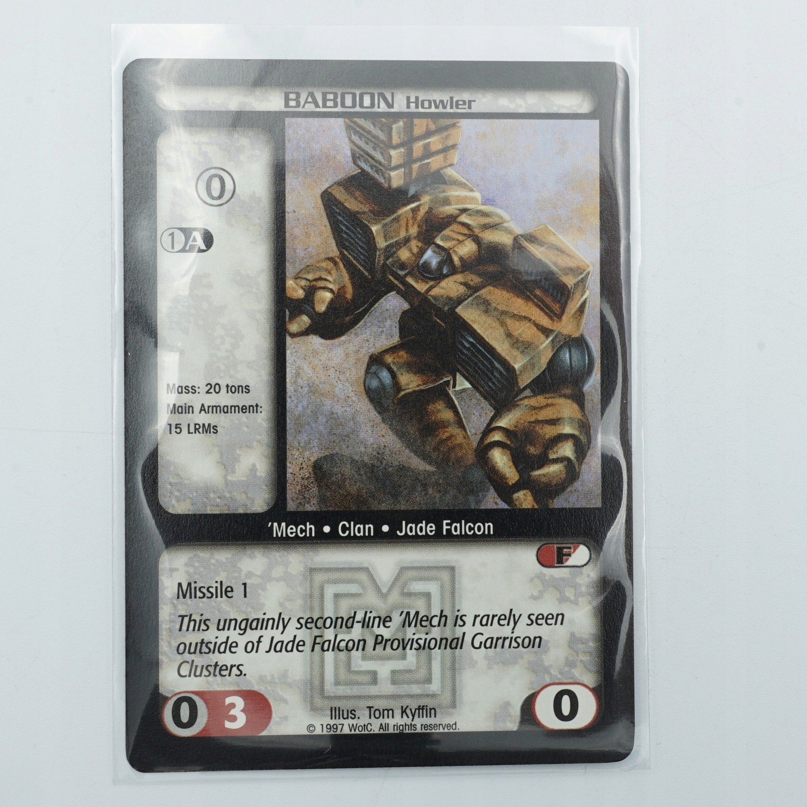 BattleTech CCG Trading Card Game Baboon Howler vintage single card BattleTech CCG Trading Card Game Baboon Howler vintage single card
