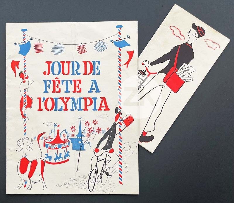 HOLIDAYS OF CELEBRATION Olympia Invitation + Program DROPY Jacques TATI AUTOGRAPH 1961 HOLIDAYS OF CELEBRATION Olympia Invitation + Program DROPY Jacques TATI AUTOGRAPH 1961