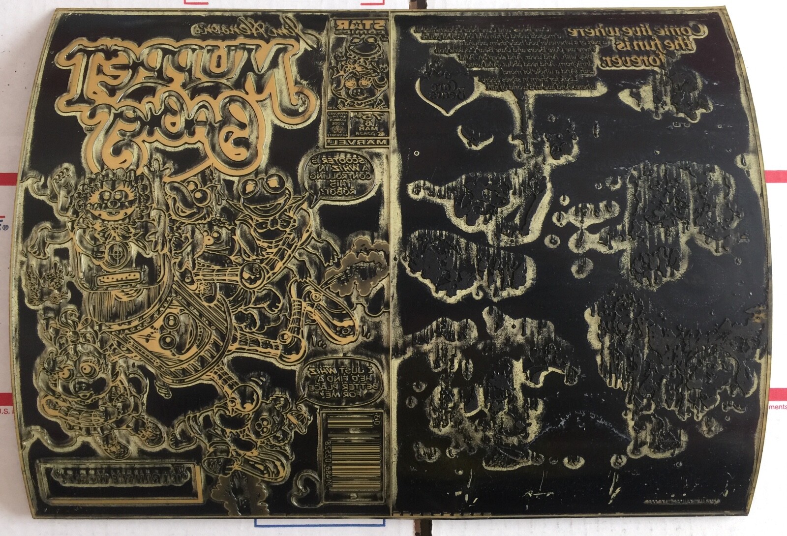 Star Marvel Jim Henson's Marie Severin Muppet Babies 6 Cover Art Printing Plate Star Marvel Jim Henson's Marie Severin Muppet Babies 6 Cover Art Printing Plate