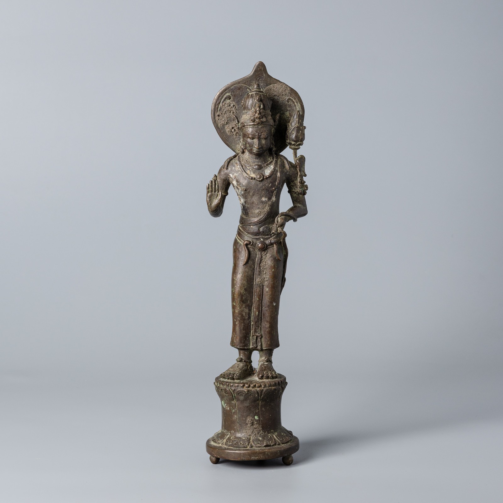 Bronze Bodhisattva on Lotus Base – Southeast Asian, 7th–9th Century Style Bronze Bodhisattva on Lotus Base – Southeast Asian, 7th–9th Century Style