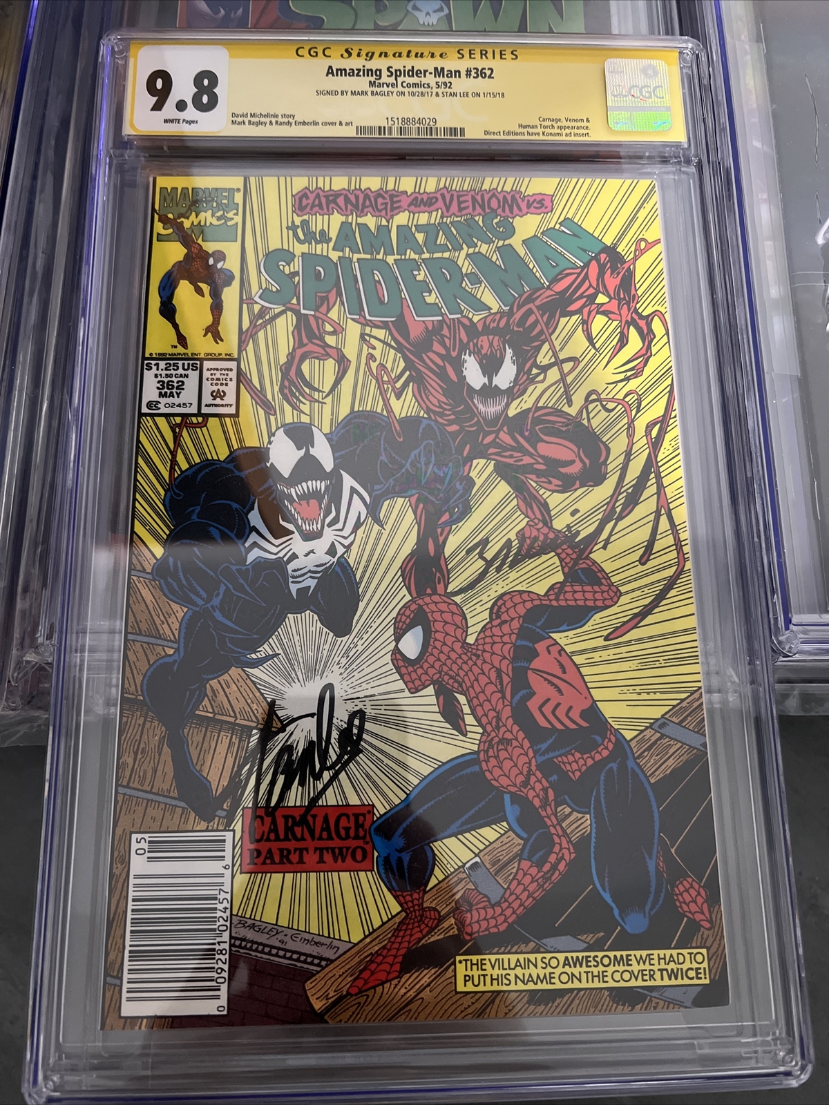 Amazing Spider-Man #362 🌟 CGC 9.8 NEWSSTAND BAGLEY + STAN LEE  FINALE SIG 1/1