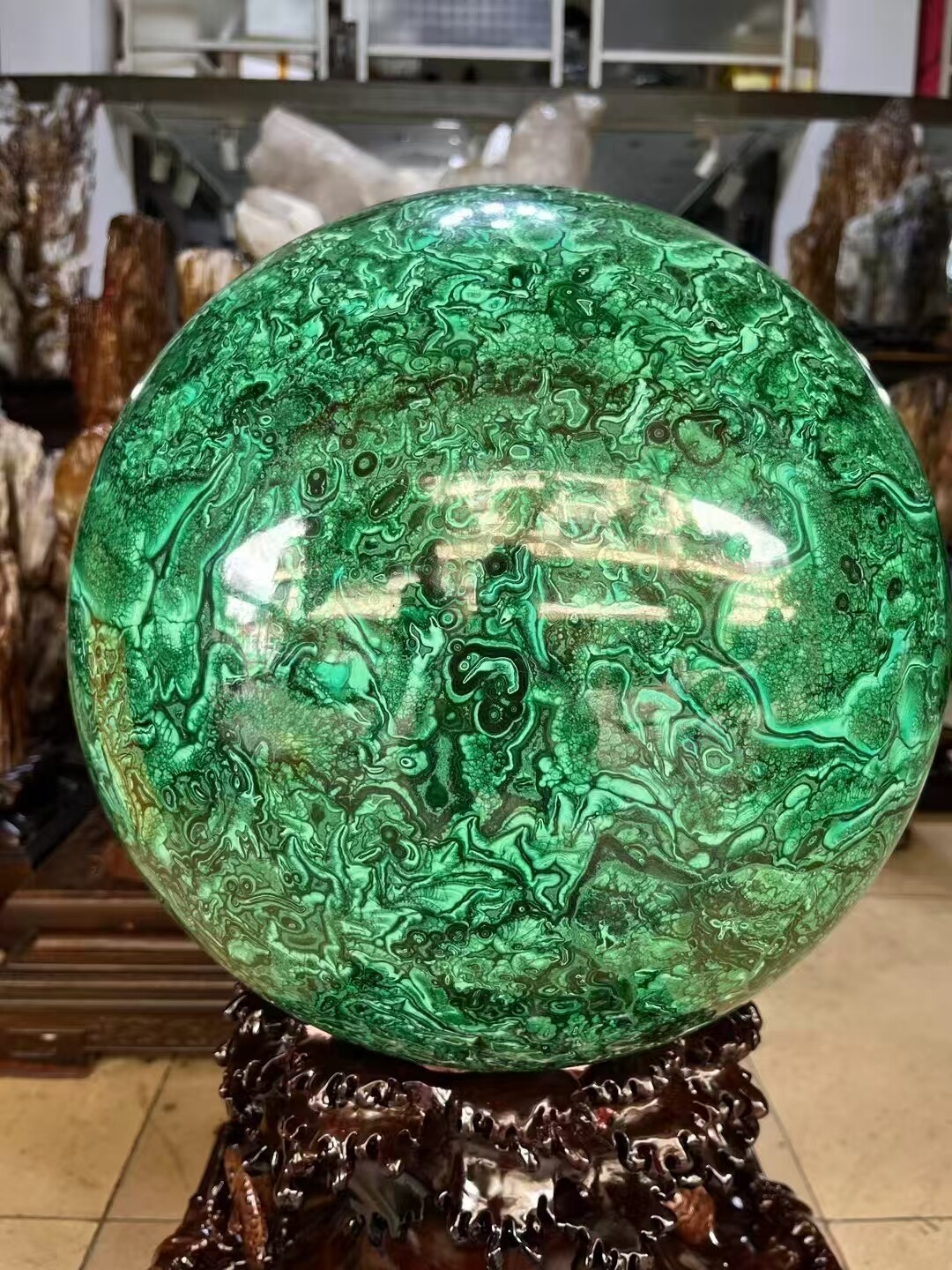 232LB high quality Healing Ball Natural Malachite Quartz Crystals Reiki Sphere