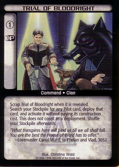 Trial of Bloodright - Arsenal - Battletech CCG Trial of Bloodright - Arsenal - Battletech CCG