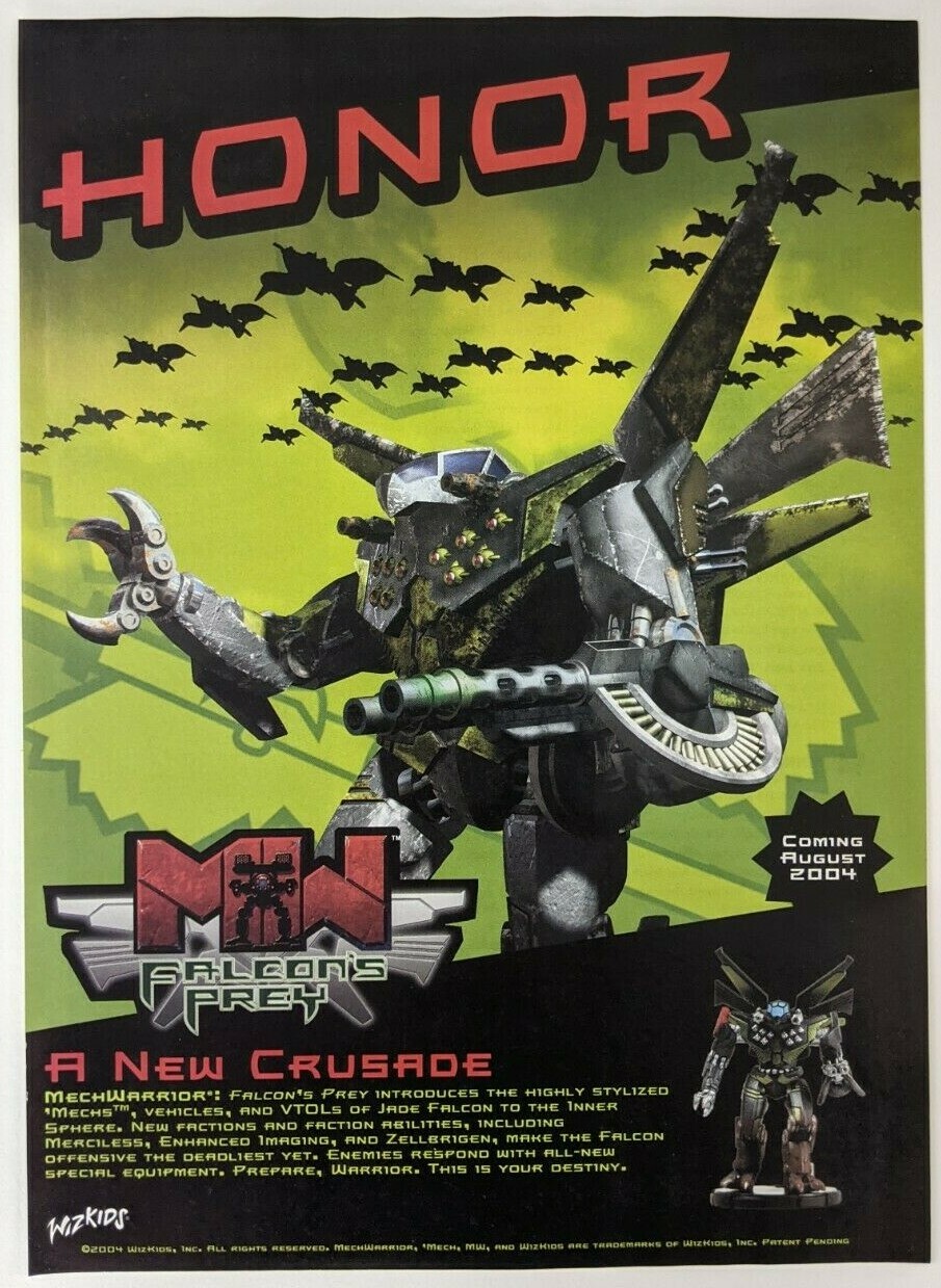 Mechwarrior Falcon's Prey Print Ad Game Poster Art PROMO Original Wizkids Mechs