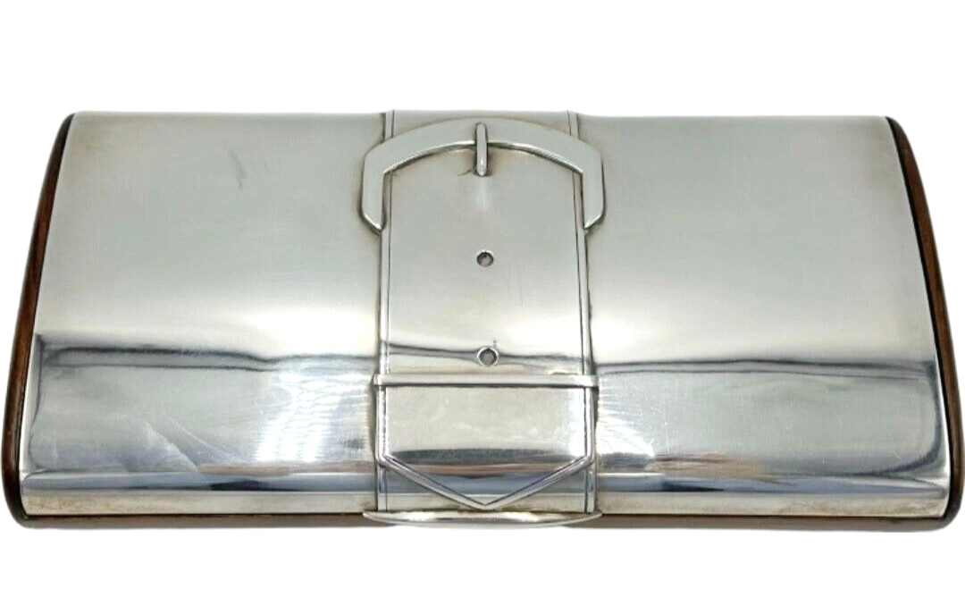 Vintage Gucci Silver Rosewood Buckle Box Vintage Gucci Silver Rosewood Buckle Box