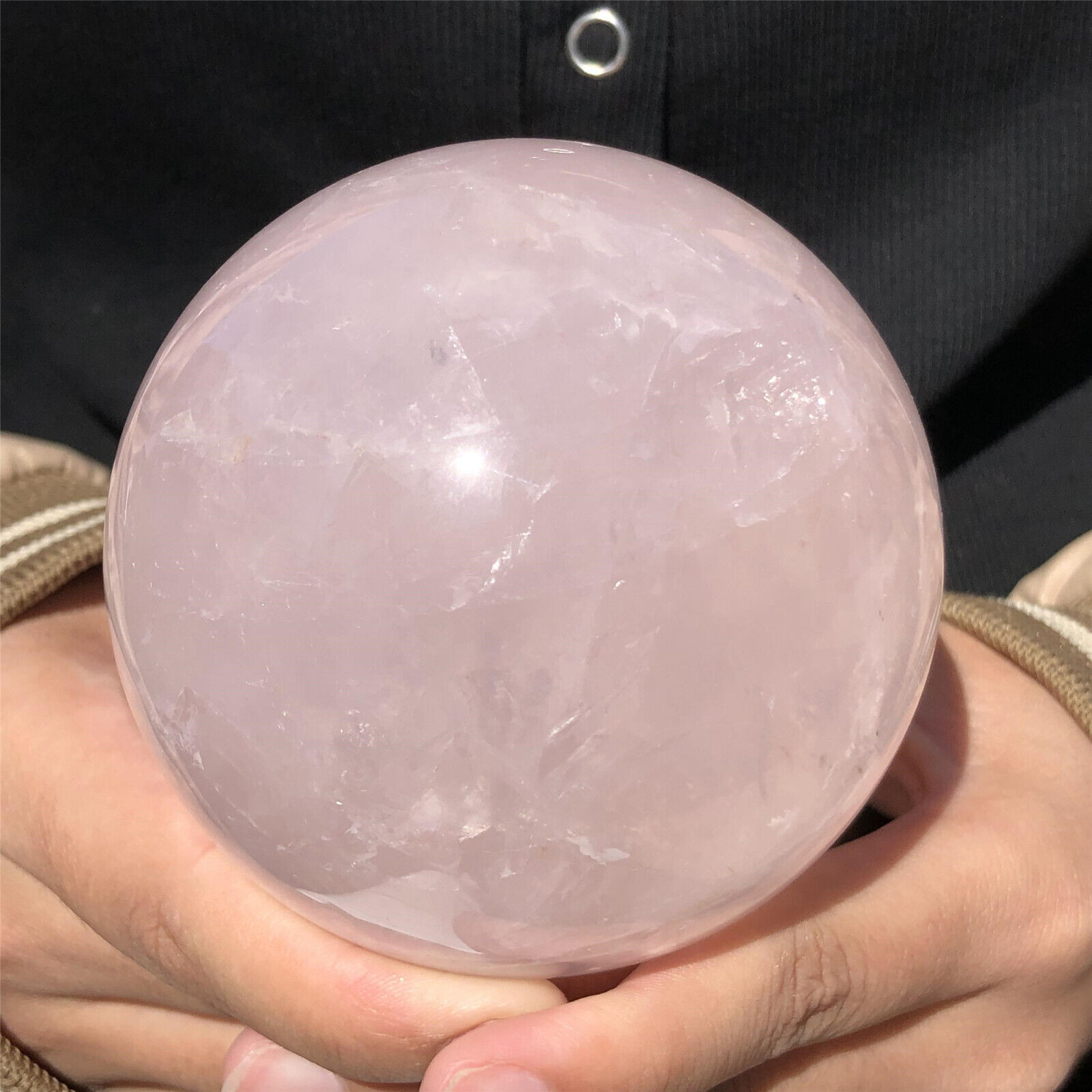 790g Unique Natural Pink Rose Sphere Quartz Crystal Ball Reiki Healing.XQ1986