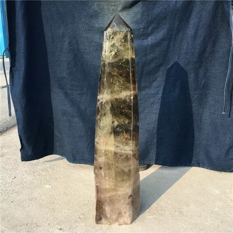 30.2LB TOP natural smoky citrine quartz obelisk crystal wand point reiki