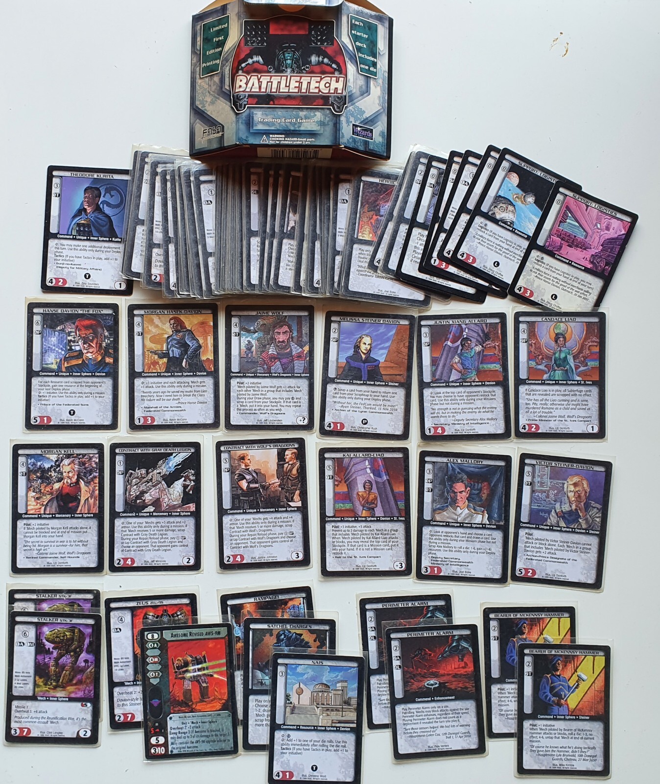 Battletech CCG 1 Deck plus Sideboard Steiner / Davion 100 Cards Mechwarrior Battletech CCG 1 Deck plus Sideboard Steiner / Davion 100 Cards Mechwarrior
