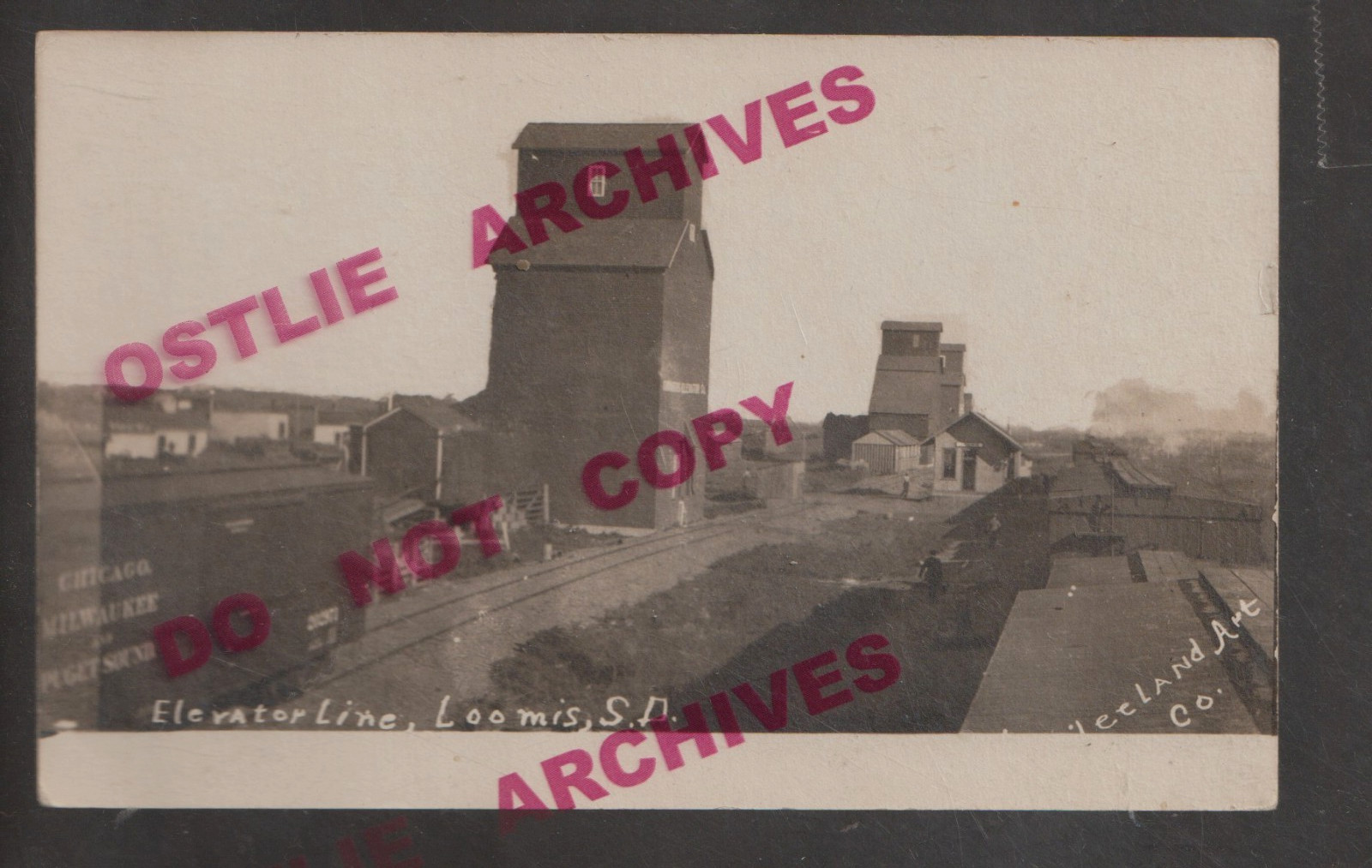 Loomis SOUTH DAKOTA RPPC 1910 DEPOT Elevators GHOST TOWN nr Mitchell LEELAND Loomis SOUTH DAKOTA RPPC 1910 DEPOT Elevators GHOST TOWN nr Mitchell LEELAND
