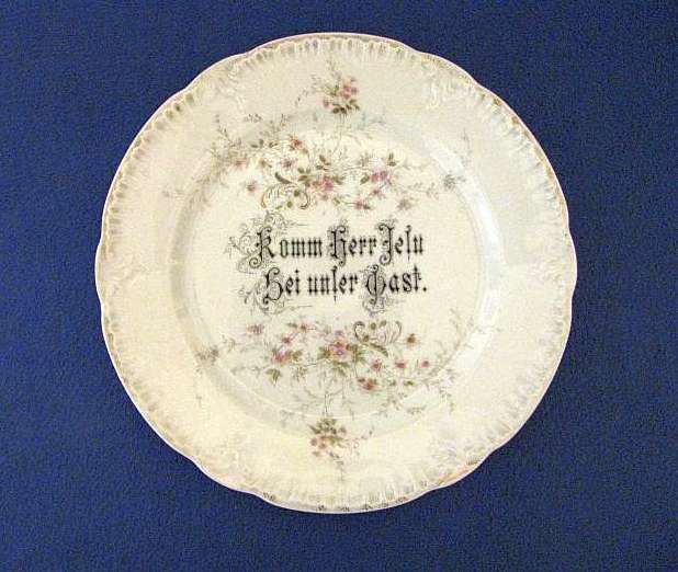 ANTIQUE 19thC BIEDERMEIER KRISTER KPM PORCELAIN TABLE PRAYER PLATE c. 1840-1895 ANTIQUE 19thC BIEDERMEIER KRISTER KPM PORCELAIN TABLE PRAYER PLATE c. 1840-1895