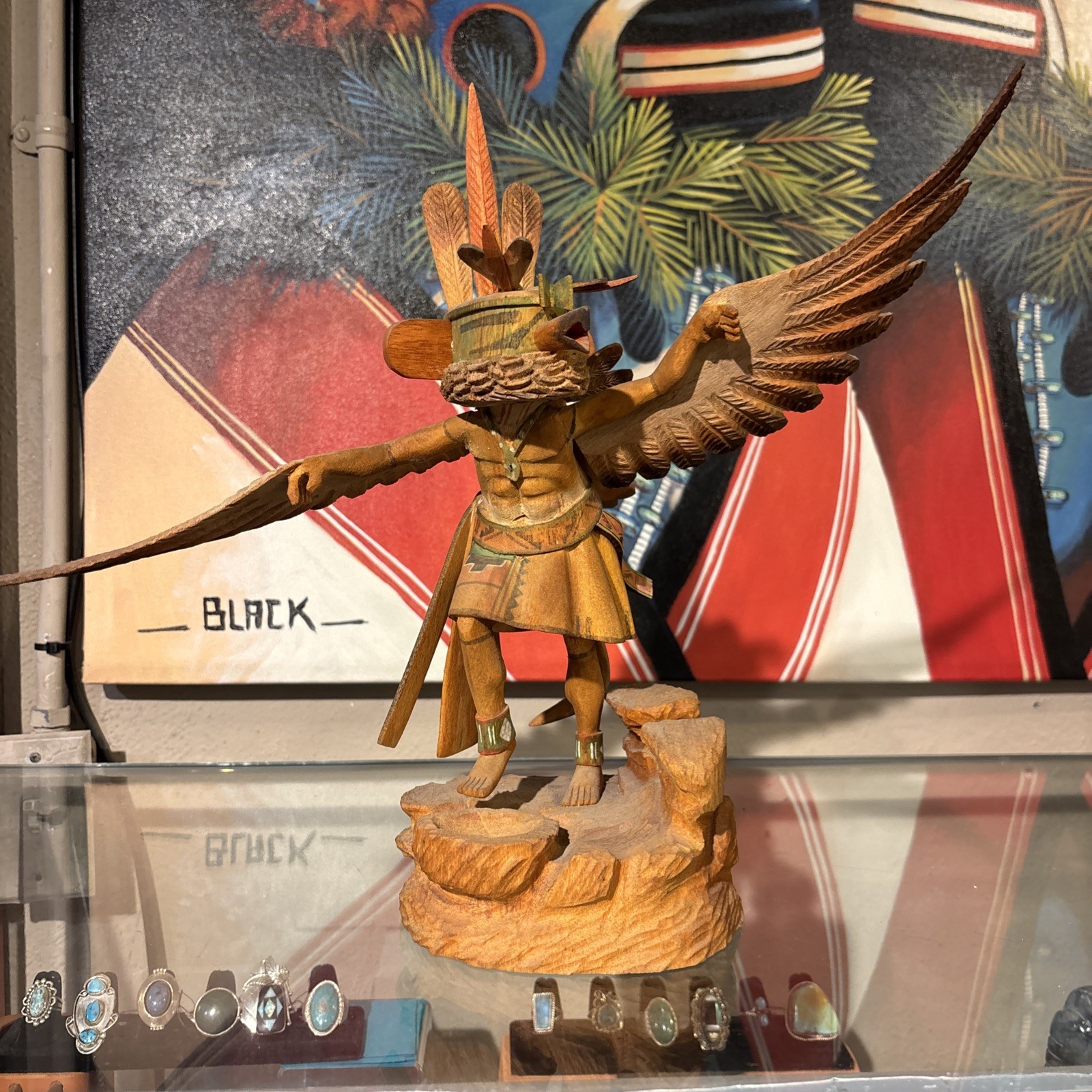 Hopi Kachina Carving Eagle Coolidge Roy Jr Figurine Native v8 Hopi Kachina Carving Eagle Coolidge Roy Jr Figurine Native v8