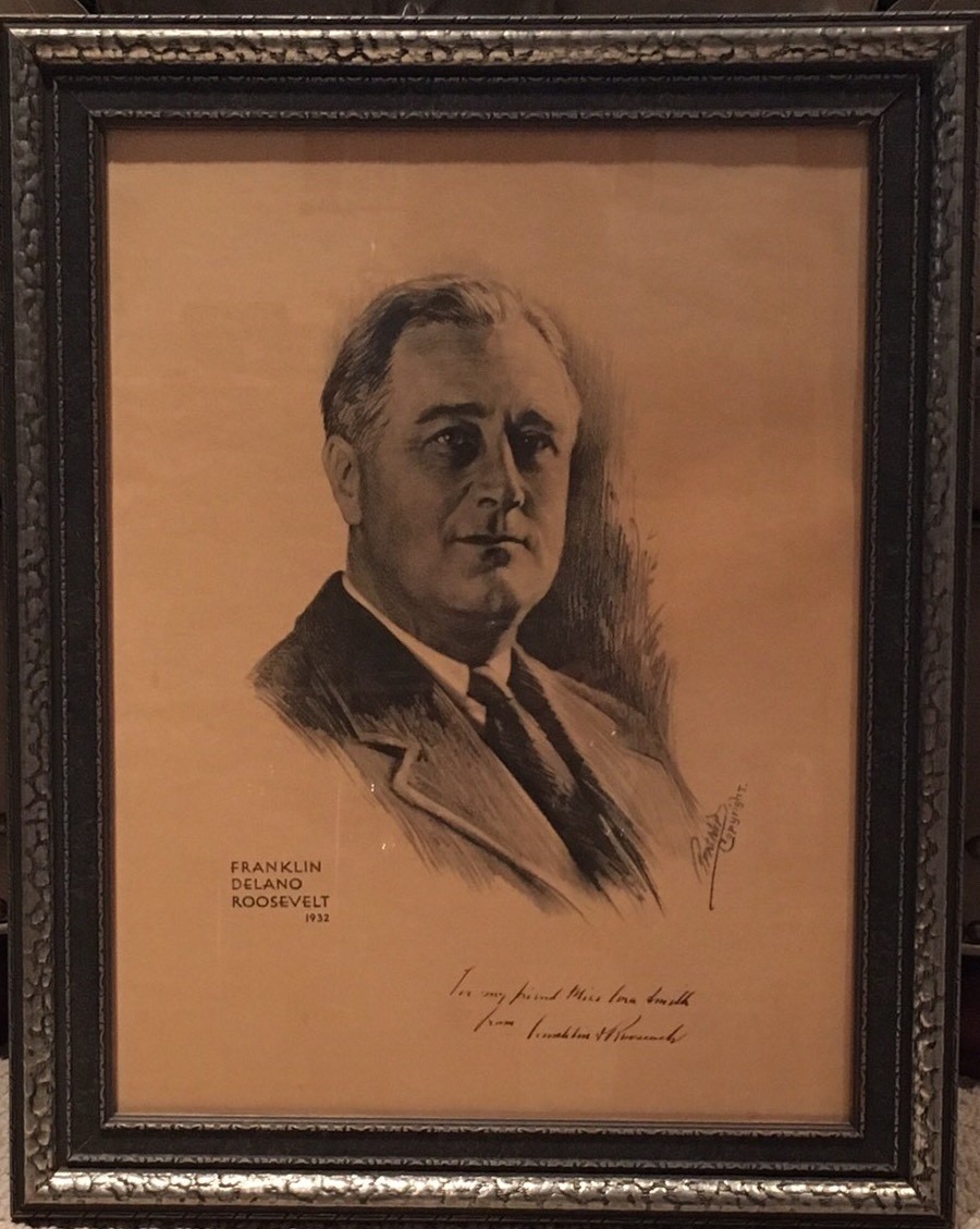 President Franklin D. Roosevelt Signed Print From 1932 Presidential Campaign FDR President Franklin D. Roosevelt Signed Print From 1932 Presidential Campaign FDR