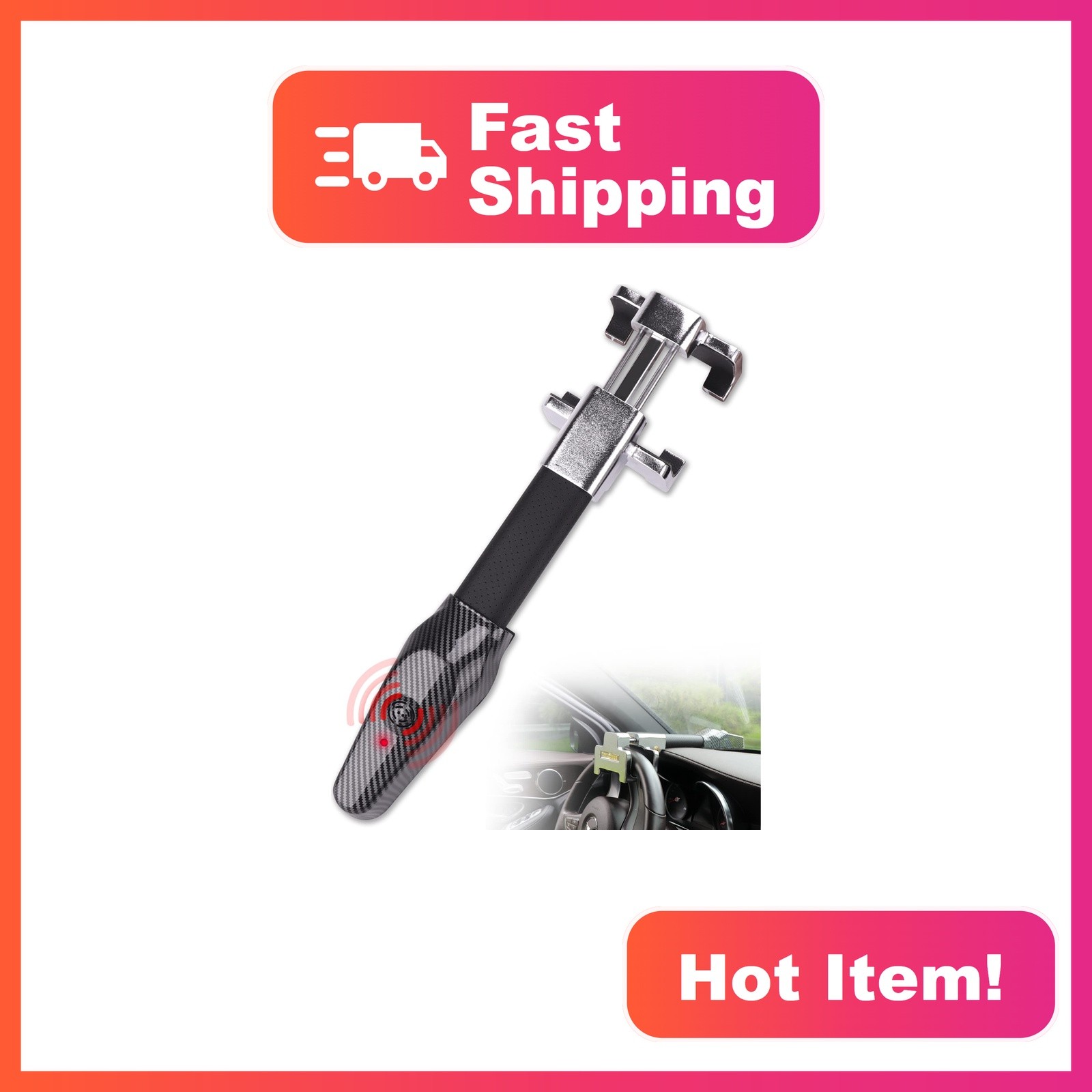 Tevlaphee Steering Wheel Lock with Alarm Tevlaphee Steering Wheel Lock with Alarm