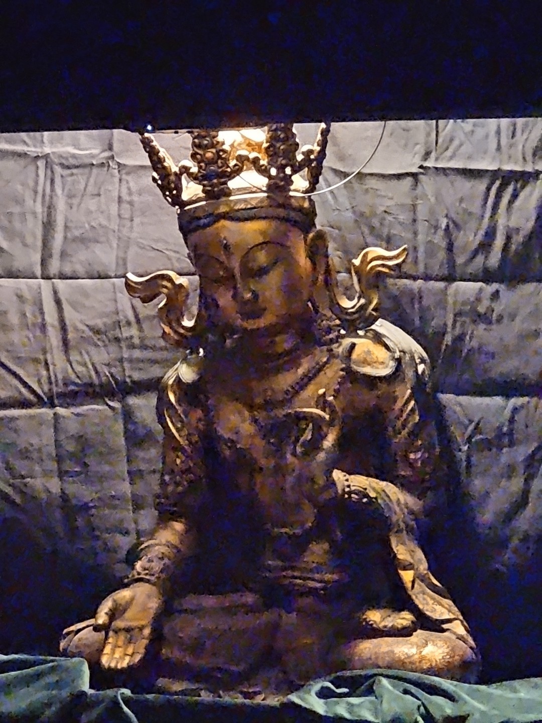 Antique 3 Foot Tall Bronze Buddha Stunning Heavy