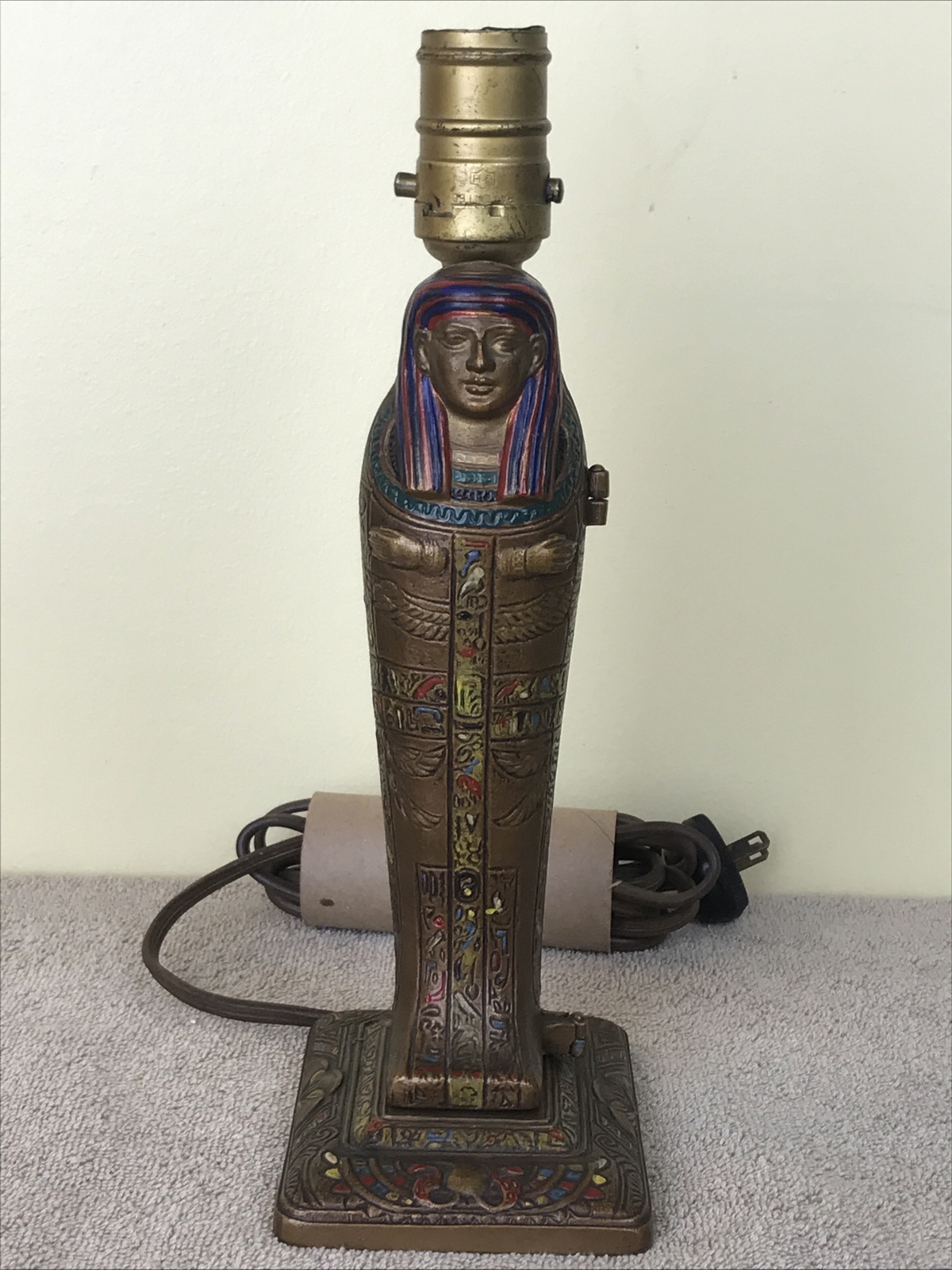 RARE SIGNED LOUIS V. ARONSON EGYPTIAN REVIVAL EROTIC MUMMY LAMP - CIRCA 1923 RARE SIGNED LOUIS V. ARONSON EGYPTIAN REVIVAL EROTIC MUMMY LAMP - CIRCA 1923
