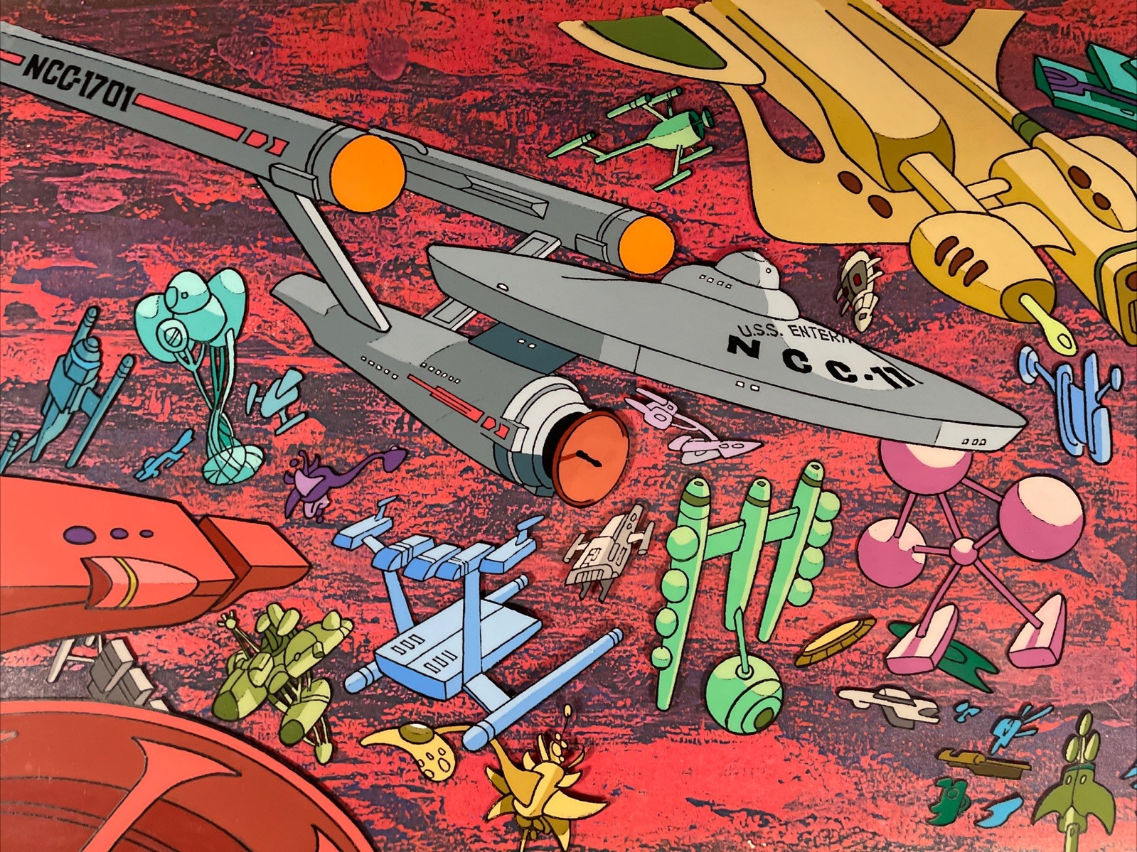 STAR TREK animation Cel Vintage 70’s Cartoons  Uss Enterprise FILMATION Art I3