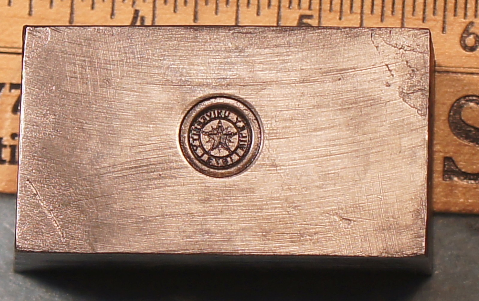 1921 Marshall TX WILEY UNIVERSITY School Seal STEEL STAMPING DIE Robbins RC528