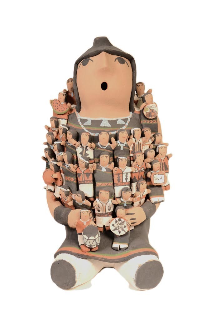 Very Large Jemez Pueblo Pottery Storyteller Doll By Cas Toya Very Large Jemez Pueblo Pottery Storyteller Doll By Cas Toya