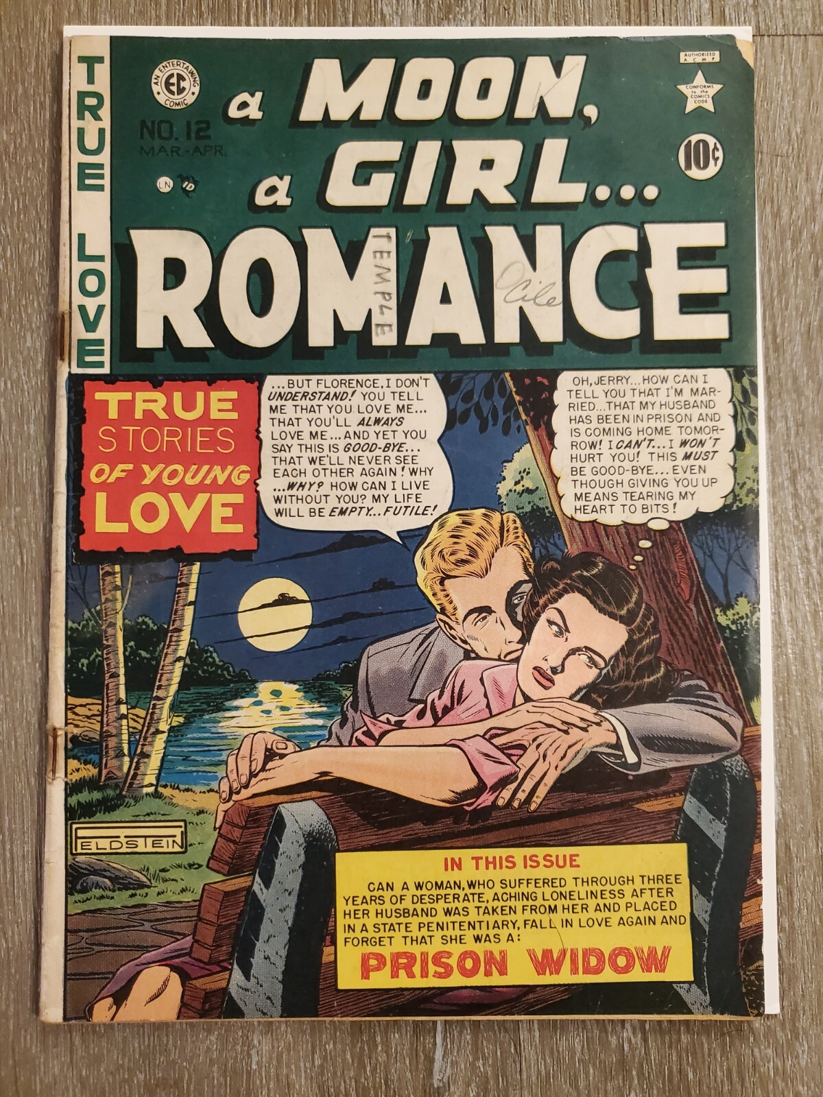 A Moon a Girl Romance #12 EC 1950 Feldstein One of the Rarest EC Comics Known VG