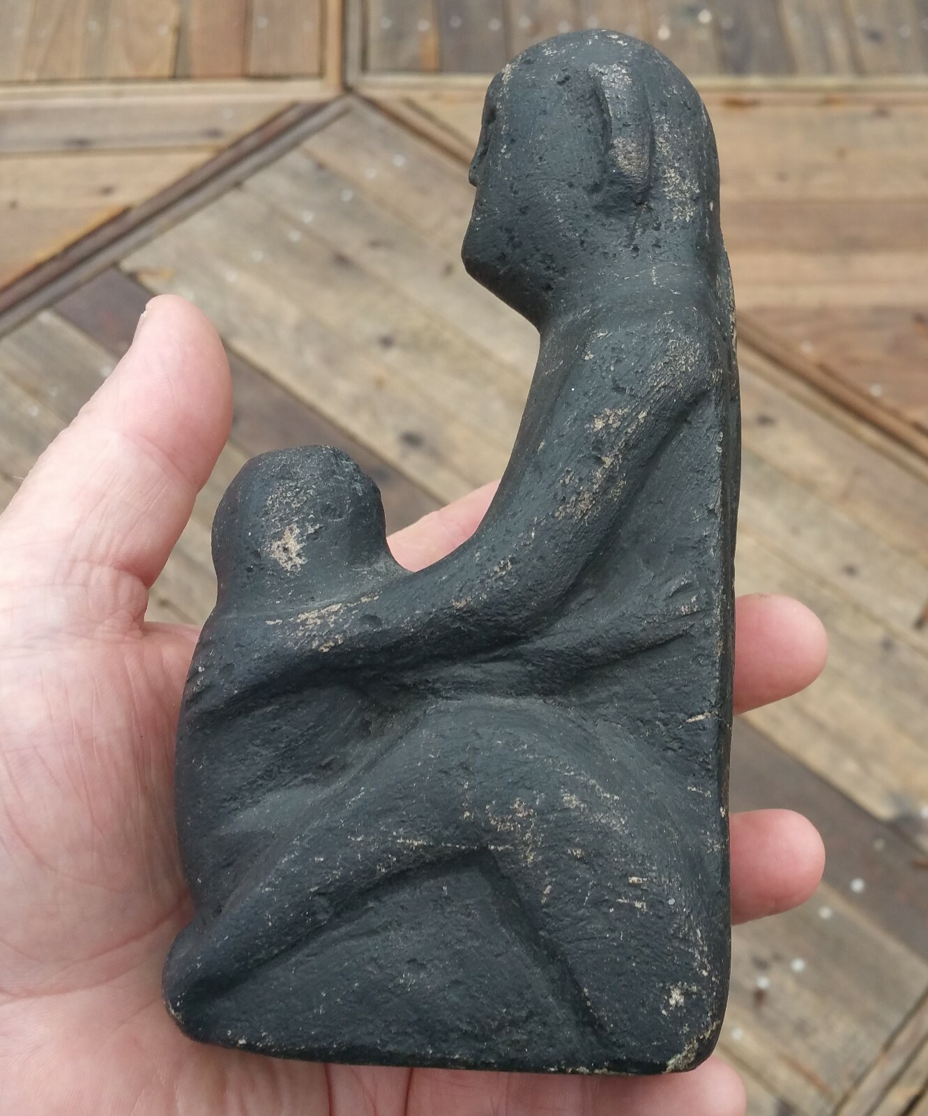 PRE-CONTACT Sechelt Pacific NW carved stone vtg totem pole statue canada alaska PRE-CONTACT Sechelt Pacific NW carved stone vtg totem pole statue canada alaska