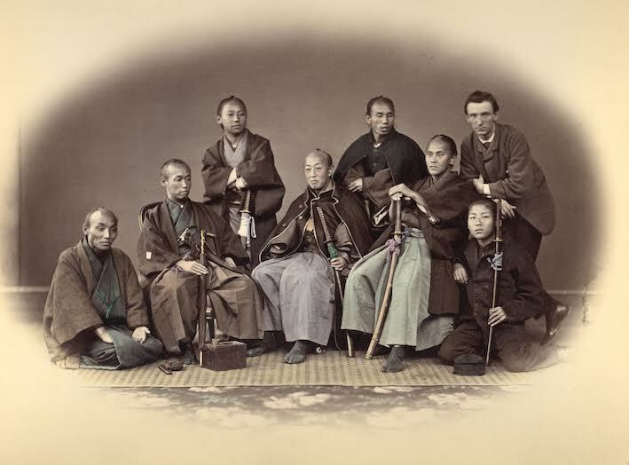  Felice Beato Governor of Nagasaki and his Attendants ca. 1864 Samurai Japan 