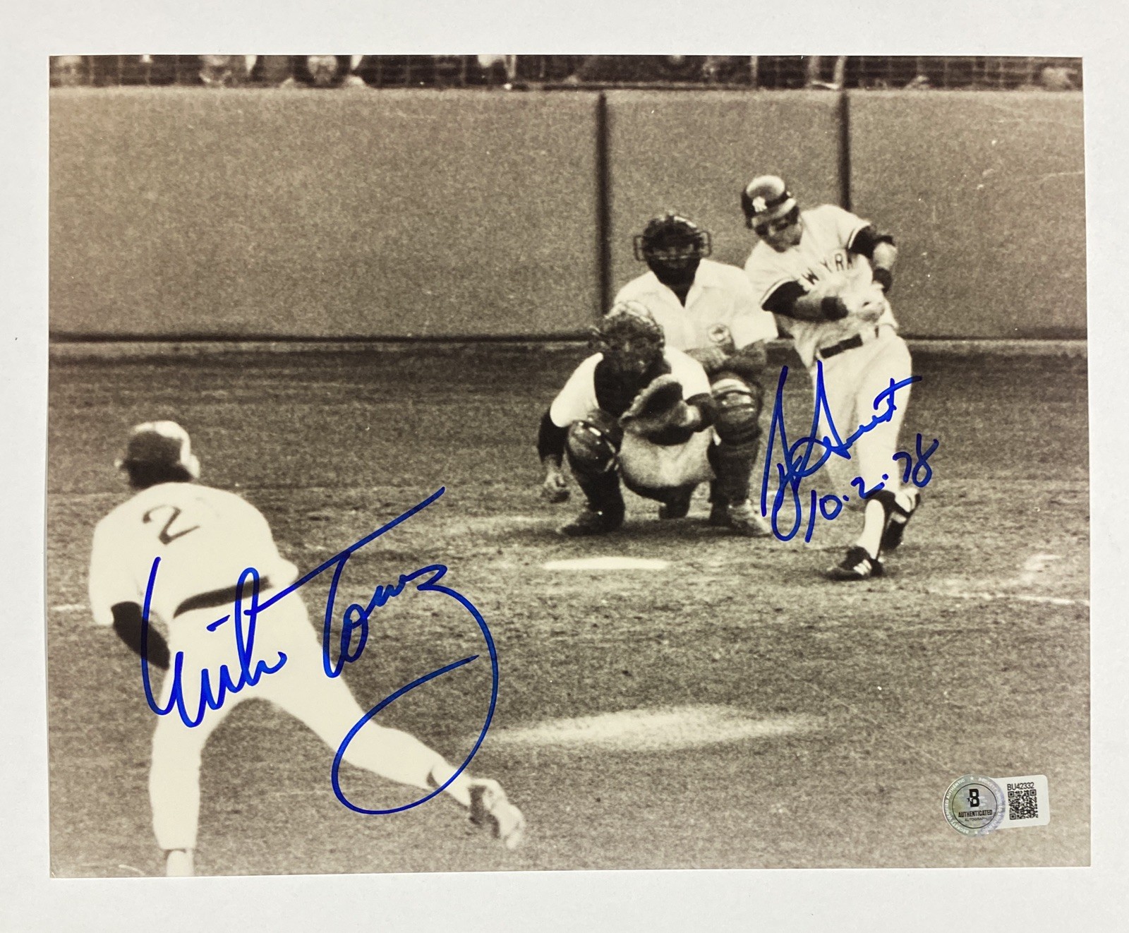 Bucky Dent & Mike Torrez Signed 1978 AL East Tiebreaker 8x10 Photo - Beckett