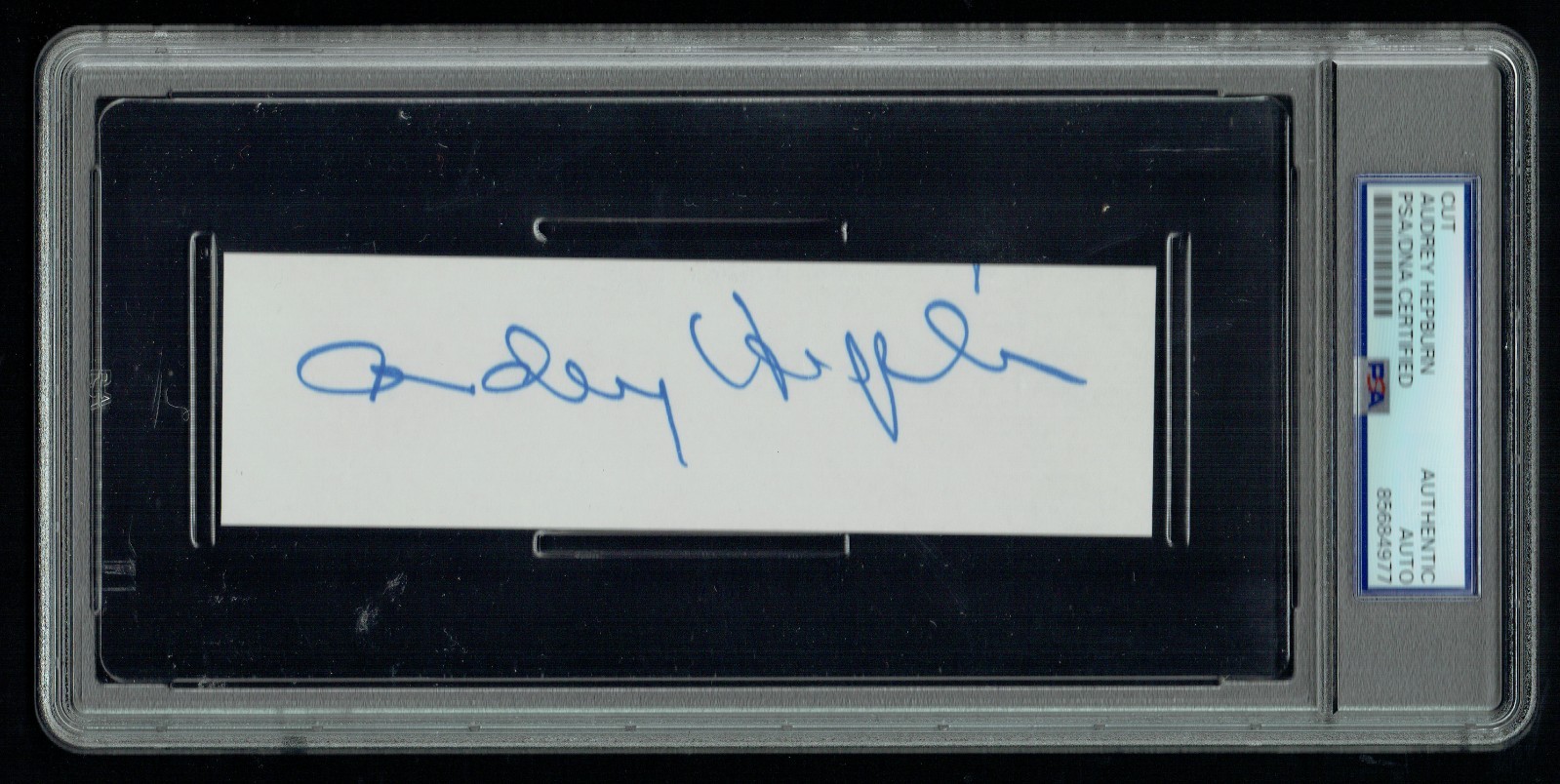 Audrey Hepburn signed autograph 1.5x6 Cut Actress Breakfast at Tiffany's PSA Audrey Hepburn signed autograph 1.5x6 Cut Actress Breakfast at Tiffany's PSA