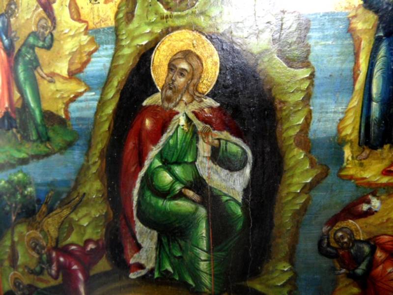 19C Antique Russia Russian Prophet St Elijah Palekh Icon @12 3/8 x 10 1/2 inches
