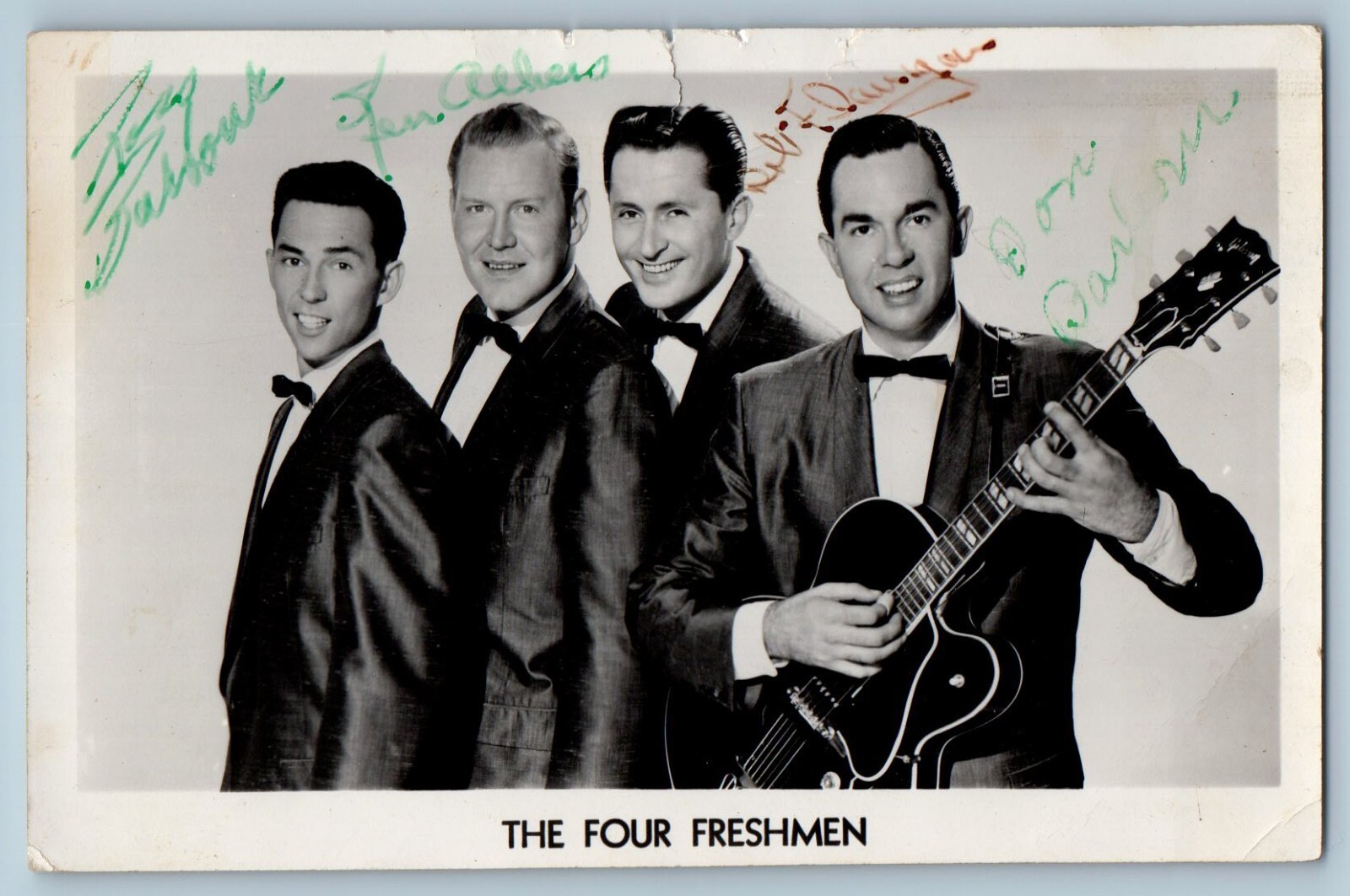 c1910's The Four Freshmen Singing Group Band Autograph RPPC Photo Postcard c1910's The Four Freshmen Singing Group Band Autograph RPPC Photo Postcard