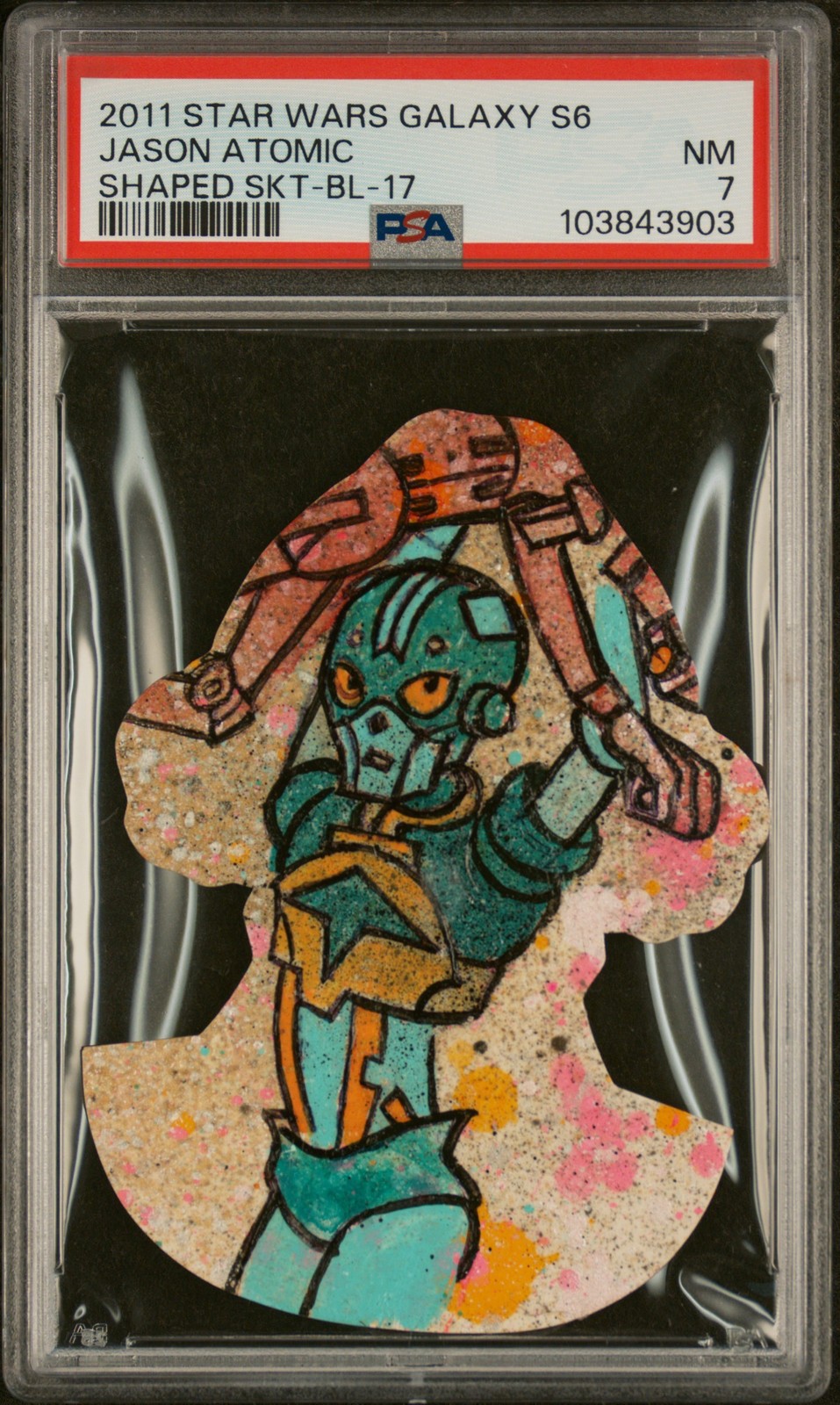 2011 TOPPS STAR WARS GALAXY SER 6 SHAPED SKETCH CARDS BL-17 JASON ATOMIC PSA 7 2011 TOPPS STAR WARS GALAXY SER 6 SHAPED SKETCH CARDS BL-17 JASON ATOMIC PSA 7