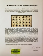 Buzz Aldrin's Personal Meade Meteorite Collection, w/CoA Signed By Lois Aldrin. picture