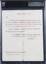 John Adams Signed 8x9.75 1815 Handwritten Recommendation Letter BAS Slabbed picture