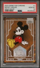 2023 Topps Chrome Disney 100 Mickey Mouse Gold Wave Refractor PSA 10  picture