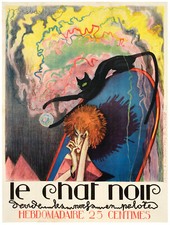 Original poster, Desbarbieux, Le Chat Noir, Journal Satirique Pelote Laine 1922 picture
