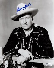 GENE AUTRY AUTOGRAPHED 8x10 PHOTO AMAZING POSE OF SINGING COWBOY JSA picture