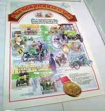 1979 RAC London To Brighton Commemoration Run Poster Renault UK Vintage Car No 3 picture