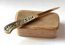 Ant. Imperial Rus. Faberge Solid Gold 18k 72 KF Ladies Little Letter Knife picture