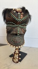 African Kuba Helmet Mask Antique wooden  picture