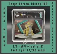 Topps 2023 Chrome Disney 100 Platinum Characters Simba PC-4 1/1 HGA 9.0 picture