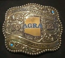 2013 GAY RODEO BELT BUCKLE AGRA Arizona Gay Rodeo Association Solid Brass GIST  picture