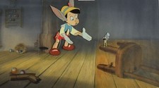 PINOCCHIO & JIMINY CRICKET, 1940 KEY DISNEY PRODUCTION BG SETUP VINTAGE NEW NM-M picture