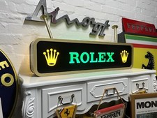 RARE 1990’s OFFICIAL ROLEX DEALER ILLUMINATED SIGN SHOWROOM GARAGE picture